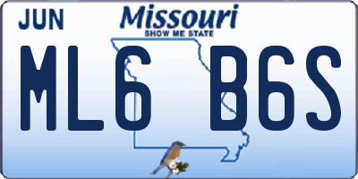 MO license plate ML6B6S