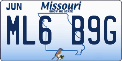 MO license plate ML6B9G