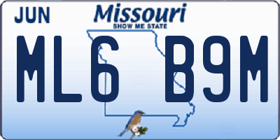 MO license plate ML6B9M
