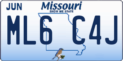 MO license plate ML6C4J