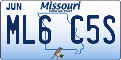 MO license plate ML6C5S