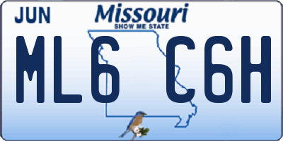 MO license plate ML6C6H