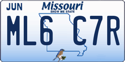 MO license plate ML6C7R