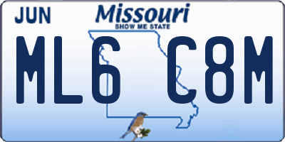 MO license plate ML6C8M