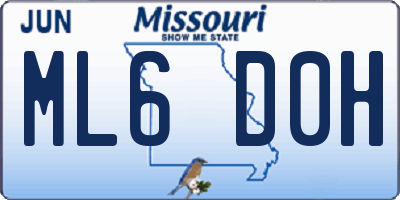 MO license plate ML6D0H