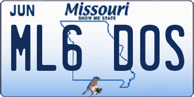 MO license plate ML6D0S