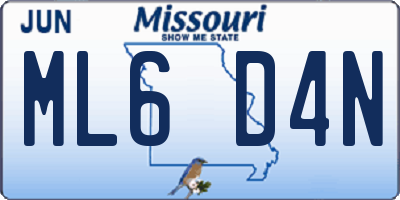 MO license plate ML6D4N