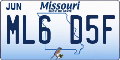 MO license plate ML6D5F