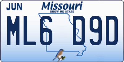 MO license plate ML6D9D