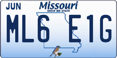 MO license plate ML6E1G