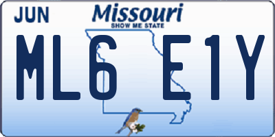 MO license plate ML6E1Y