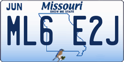 MO license plate ML6E2J