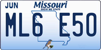 MO license plate ML6E5O