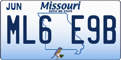 MO license plate ML6E9B