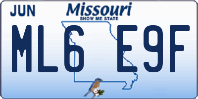 MO license plate ML6E9F
