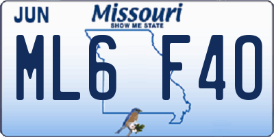 MO license plate ML6F4O