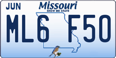 MO license plate ML6F5O