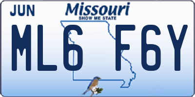 MO license plate ML6F6Y