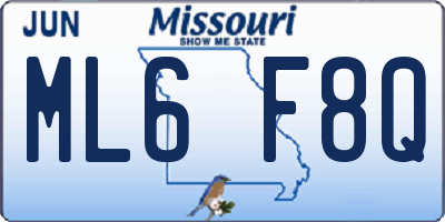 MO license plate ML6F8Q