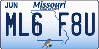 MO license plate ML6F8U