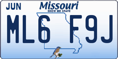 MO license plate ML6F9J