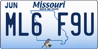 MO license plate ML6F9U