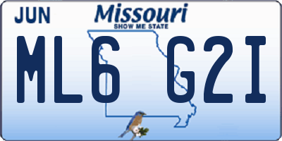 MO license plate ML6G2I
