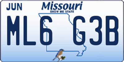 MO license plate ML6G3B