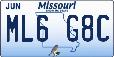 MO license plate ML6G8C