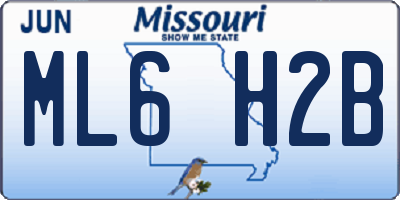 MO license plate ML6H2B