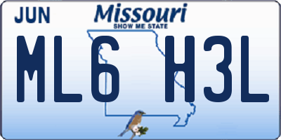 MO license plate ML6H3L