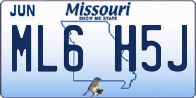 MO license plate ML6H5J