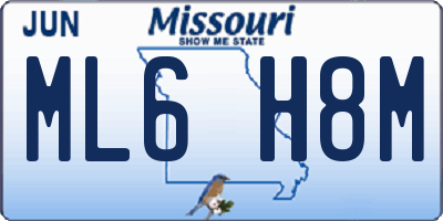 MO license plate ML6H8M
