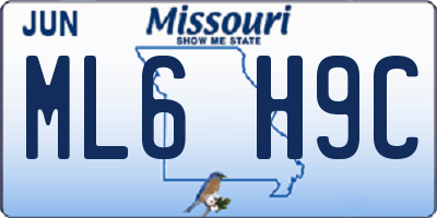 MO license plate ML6H9C