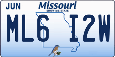 MO license plate ML6I2W