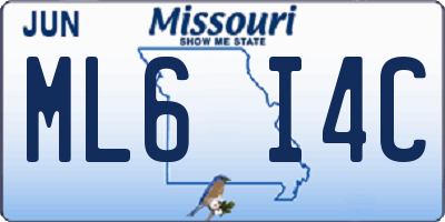 MO license plate ML6I4C