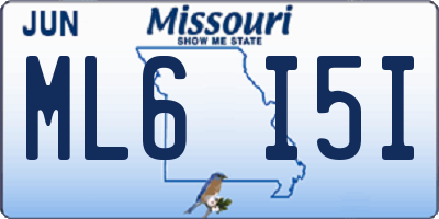 MO license plate ML6I5I