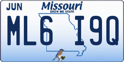 MO license plate ML6I9Q