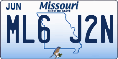 MO license plate ML6J2N