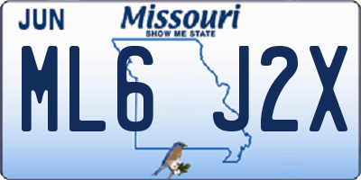MO license plate ML6J2X