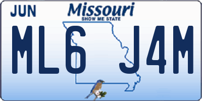 MO license plate ML6J4M