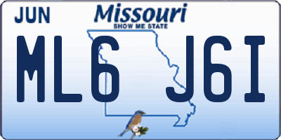 MO license plate ML6J6I