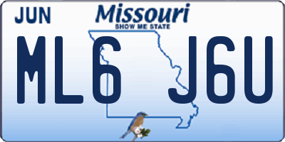 MO license plate ML6J6U