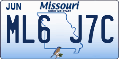 MO license plate ML6J7C