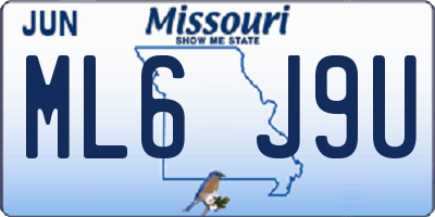 MO license plate ML6J9U