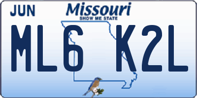 MO license plate ML6K2L