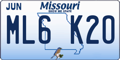 MO license plate ML6K2O