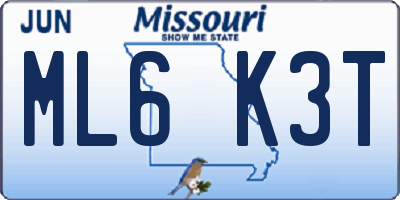MO license plate ML6K3T