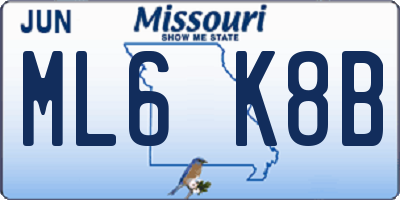 MO license plate ML6K8B