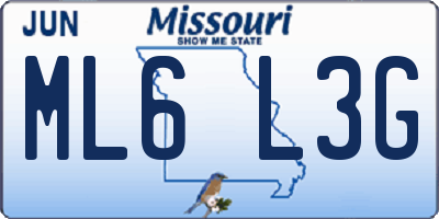 MO license plate ML6L3G